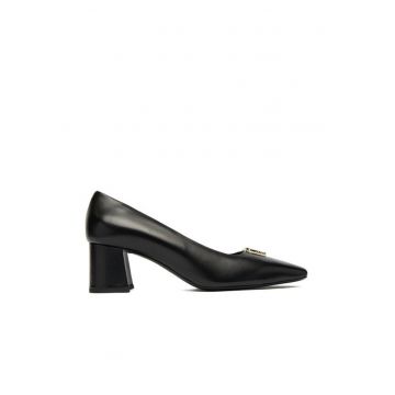 Pantofi dama -  toc - piele naturala - negru