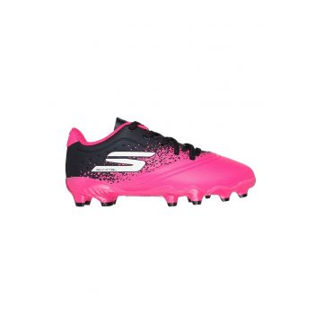 Pantofi din piele ecologica - pentru fotbal Razor 1.5 - Negru/Roz neon
