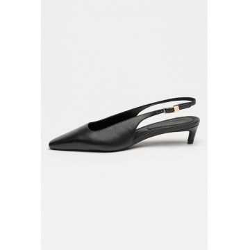 Pantofi slingback din piele - Negru