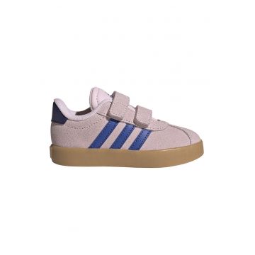 Pantofi sport Court 3.0 de piele intoarsa cu velcro - Albastru royal/Roz prafuit/Bleumarin