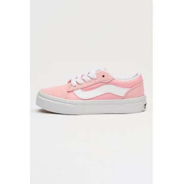 Pantofi sport cu detalii din piele intoarsa Vero - Alb/Roz deschis