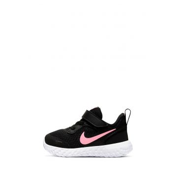 Pantofi sport cu velcro - Revolution 5 - Negru/Roz