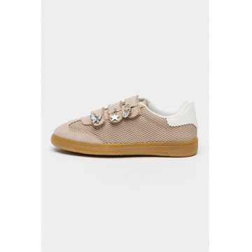 Pantofi sport din material textil cu velcro J-Momntum - Maro taupe deschis
