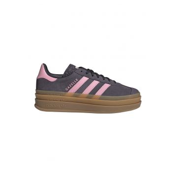 Pantofi sport Gazelle Bold din piele intoarsa cu talpa flatform - Roz pastel/Violet prafuit
