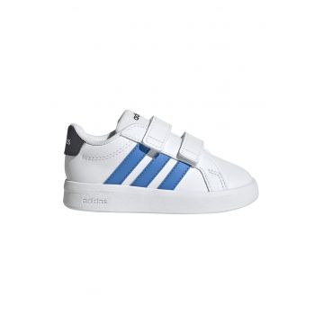 Pantofi sport Grand Court 3.0 de piele ecologica cu benzi velcro - Alb/Albastru pastel