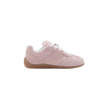 Pantofi sport low-cut din piele intoarsa - Roz