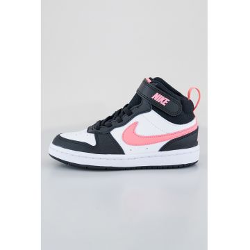 Pantofi sport mid-high cu insertii din piele Court Borough 2 - Alb/Negru/Roz