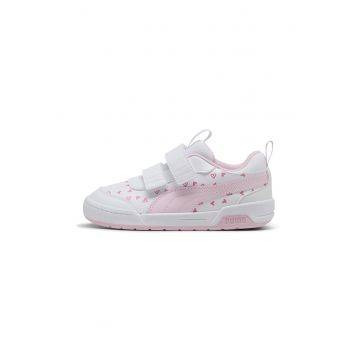 Pantofi sport Multiflex 2 Hearty cu velcro si insertii de plasa - Roz deschis/Roz aprins/Alb optic