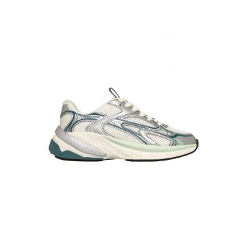 Pantofi sport S2K cu garnituri de plasa si sintetice - Verde pal/Verde englez/Alb murdar/Argintiu