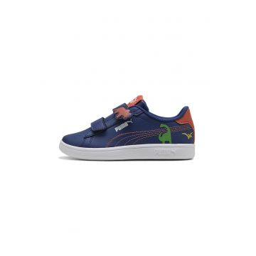 Pantofi sport Smash 3.0 Dino cu velcro - Coral/Verde aquamarin/Bleumarin