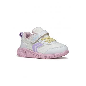 Pantofi sport Sprintye wedge cu velcro - Alb/Lila