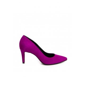 Pantofi stiletto piele naturala Magenta Ivy