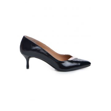 Pantofi stiletto piele naturala Negru Birdie