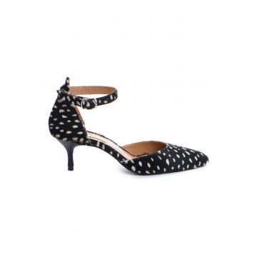 Pantofi stiletto piele naturala Negru Dots Clara