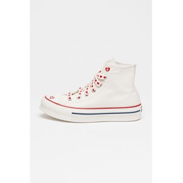 Tenisi mid-high Chuck Taylor All Star Eva Lift - Rosu inchis/Alb murdar