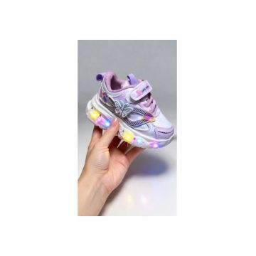 Adidasi cu luminite Fluturas Mov - Multicolor