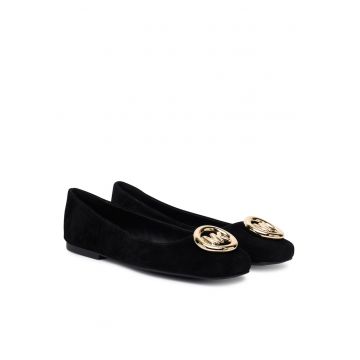 Balerini  piele naturala - Auriu/Negru