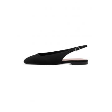 Balerini slingback cu varf rotund - Negru