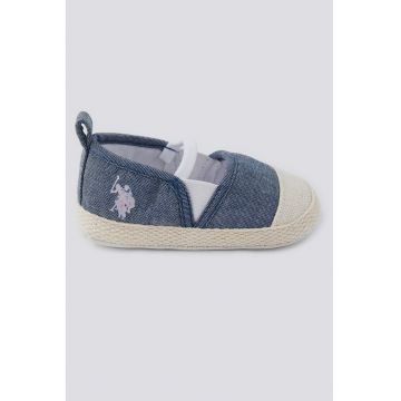 Botosei slip-on - Alb fildes/Albastru melange