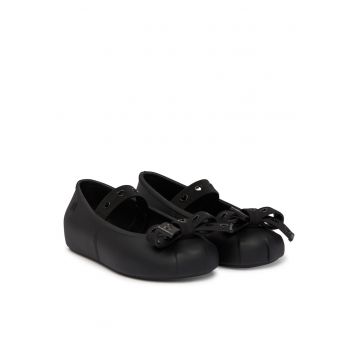 Pantofi copii -  balerini fete - negru - sintetic
