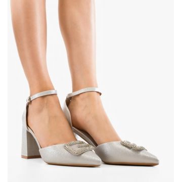 Pantofi cu toc Gimi Argintii