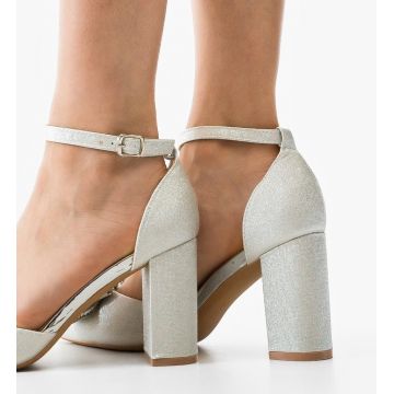 Pantofi cu toc Undya Argintii