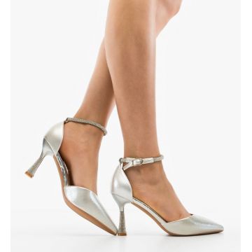Pantofi cu toc Ydeu Argintii