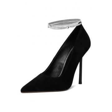 Pantofi eleganti pentru dama -  stiletto - piele naturala - negru