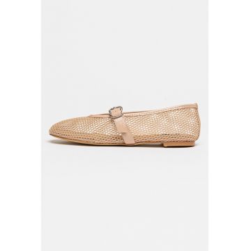 Pantofi slingback cu aspect tesut Fresky - Maro camel