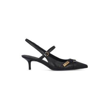Pantofi slingback din piele Gloria - Auriu/Negru