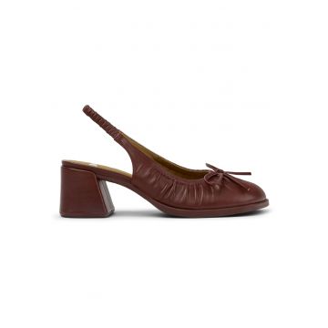 Pantofi slingback din piele Kora - Visiniu