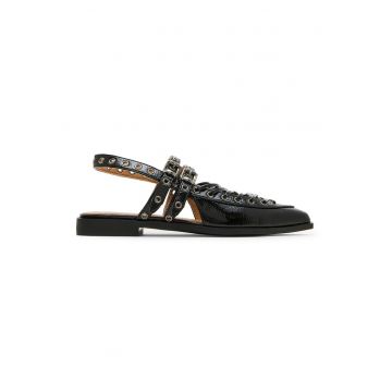 Pantofi slingback din piele - Negru