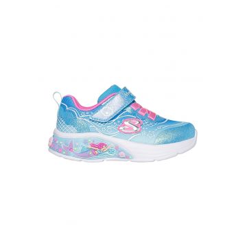 Pantofi sport cu lumini si aspect stralucitor Lil Mermaid - Roz deschis/Albastru deschis