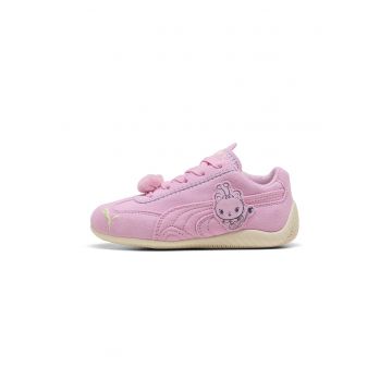 Pantofi sport Speedcat GABBY'S DOLLHOUSE din piele intoarsa cu ciucure - Roz deschis/Verde lime
