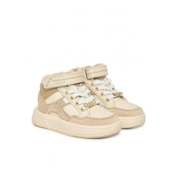 Tenisi  pentru fete - piele naturala - crem