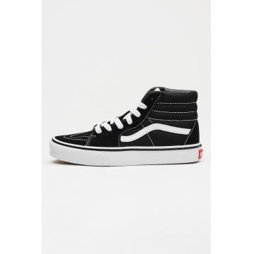 Tenisi SK8-Hi cu piele intoarsa - Alb/Negru