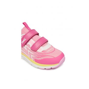 Adidasi copii -  roz - material textil - piele naturala - sistem velcro