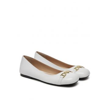 Balerini dama -  piele naturala - alb