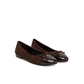 Balerini dama  piele naturala - maro inchis
