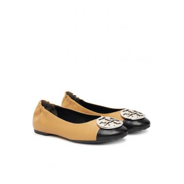 Balerini dama -  piele naturala - maro/negru