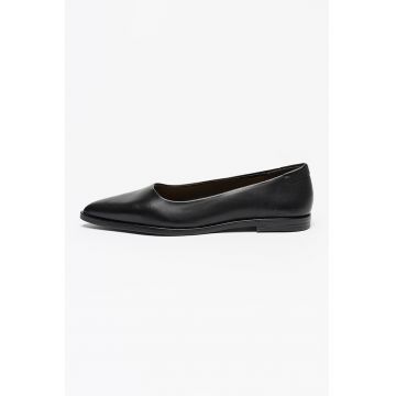 Balerini de piele cu varf ascutit Camilla - Negru