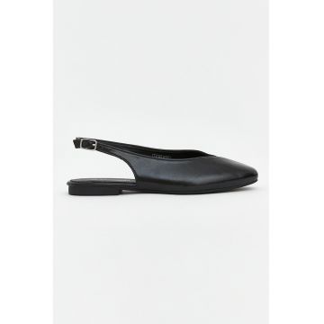 Balerini slingback cu varf patrat - Negru