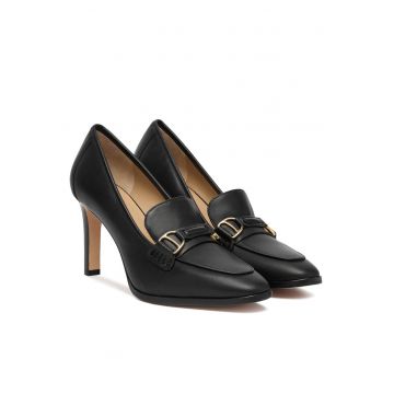 Pantofi dama -  piele naturala - toc stiletto - negru