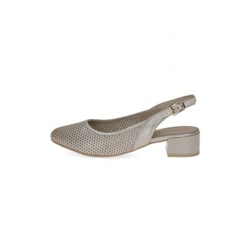 Pantofi de piele cu varf rotund - Bronz