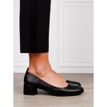 Pantofi Eleganti dama din piele Ecologica cu brant din piele naturala CRL1584