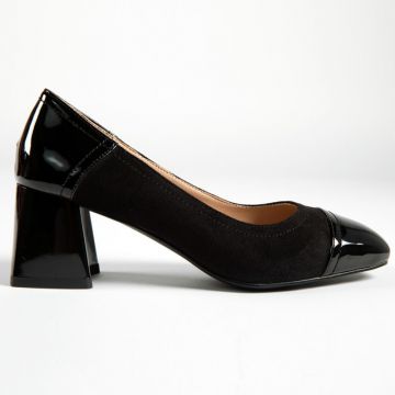 Pantofi Eleganti de dama din Piele Ecologica Intoarsa CRL0175 Negri