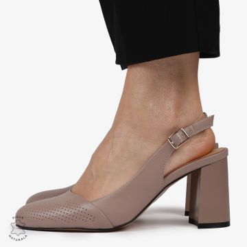 PANTOFI ELEGANTI DIN PIELE NATURALA CU VARF ROTUND CRL01388 MOV