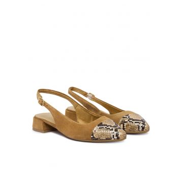 Pantofi pentru dama -  piele naturala - maro