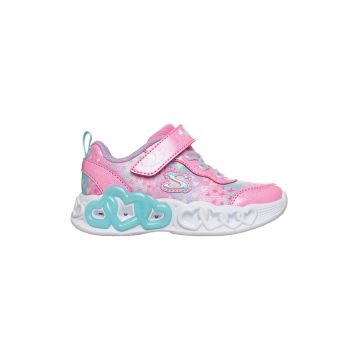 Pantofi sport cu LED-uri Infinite Heart - Albastru aquamarin/Roz aprins