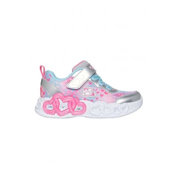 Pantofi sport cu LED-uri Infinite Heart - Albastru aquamarin/Roz/Argintiu